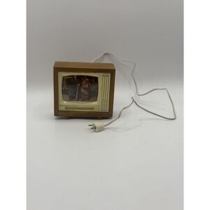 Vintage Dollhouse Miniature Television Wood TV Lighted 1:12 Scale 1960s